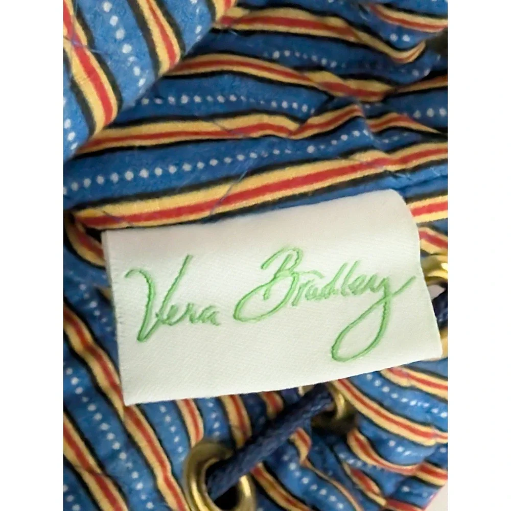 Vera Bradley Mimi Backpack Villa Red Retired 2004 Quilted Drawstring Bag